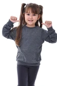 Basic Bisiklet Yaka Şardonlu Çocuk Sweatshirt 3-12 Yaş thumbnail 3