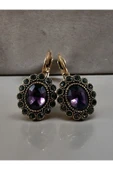 Black Diamond Taşlı Oval Küpe thumbnail 9