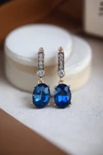 Kristal Taşlı Oval Küpe thumbnail 10