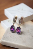 Kristal Taşlı Oval Küpe thumbnail 7