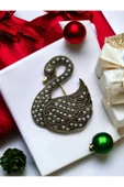İnci Kuğu Motif Broş thumbnail 1
