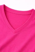 Genç Kız Çocuk V Yaka Tişört Model - Pembe thumbnail 2