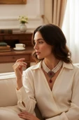 Kristal Taşlı İnci Kolye thumbnail 2