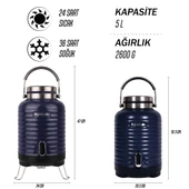 Igloo Family Barrel Termos 5 Litre-LACİVERT thumbnail 8