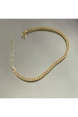 925 Ayar Gümüş Gold Yassı Model Bileklik thumbnail 1