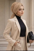 Bej Şifon Tokalı Bone thumbnail 2