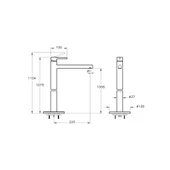 VitrA Origin Lavabo Bataryası Yerden Krom A42663 thumbnail 2