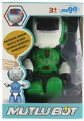 Dekoratif Sesli Işıklı Mini Sevimli Yeşil Robot thumbnail 2