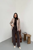 Kadın Puantiyeli Tek Düğmeli Blazer Ceket thumbnail 3