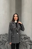 Kadın Puantiyeli Tek Düğmeli Blazer Ceket thumbnail 6