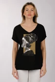 ARAP KIZI TAŞ İŞLEMELİ TSHIRT thumbnail 2