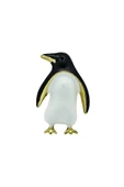 Sevimli Penguen Figürlü Gold Detaylı Broş thumbnail 3