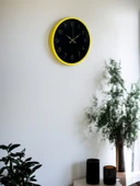 36 Cm Sarı Şık Duvar Saati thumbnail 3