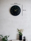 36 Cm Siyah Asil Duvar Saati thumbnail 5