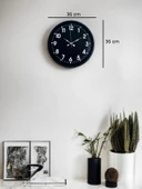 36 Cm Siyah Modern Duvar Saati thumbnail 5
