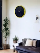 36 Cm Sarı Dekoratif Duvar Saati thumbnail 3