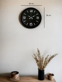 36 Cm Siyah Dekoratif Duvar Saati thumbnail 5