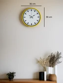 36 Cm Sarı Dekoratif Duvar Saati thumbnail 5