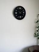 36 Cm Siyah Dekoratif Duvar Saati thumbnail 3