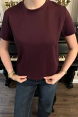 Kadın Bisiklet Yaka Basic T-Shirt thumbnail 9