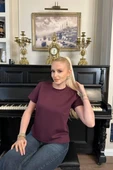 Kadın Bisiklet Yaka Basic T-Shirt thumbnail 8