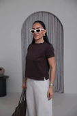 Kadın Bisiklet Yaka Basic T-Shirt thumbnail 4