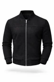 Premium Slim Fit Bomber Kolej Deri Ceket thumbnail 12