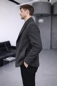 Kısa Kruvaze Basic Kaşe Ceket thumbnail 4