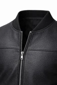 Premium Slim Fit Bomber Kolej Deri Ceket thumbnail 3