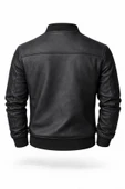 Premium Slim Fit Bomber Kolej Deri Ceket thumbnail 4