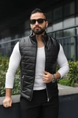 Basic Slim Fit Deri Yelek thumbnail 2