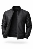 Premium Slim Fit Bomber Kolej Deri Ceket thumbnail 2