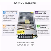 12Volt 10Amper Metal Kasa Adaptör thumbnail 2