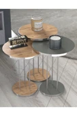 Zigon Sehpa Terra 3 Lü Set Traverten thumbnail 6
