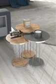 Zigon Sehpa Terra 3 Lü Set Traverten thumbnail 9
