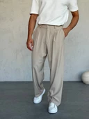 Pileli Kumaş Baggy Pantolon thumbnail 1