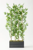 Yapay Bambu Seperatör Ahşap 50 Cm (Antrasit ) thumbnail 1