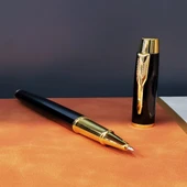 Desenli Siyah Deri Defter Kalem Set thumbnail 4