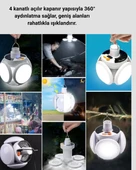 Katlanabilir 5 Kanatlı Solar LED Bahçe ve Kamp Lambası thumbnail 3