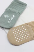 Basic Kaymaz Penye Soket Çorap 3'Lü BS10107 Nil Ekru Bej thumbnail 3