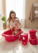 ALACA BEBEK BANYO SETİ 6 PARÇA FİLELİ PEMBE thumbnail 2