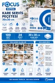 Focus Extra Kare Servis Peçetesi 30x30 cm 100'lü 24 Paket thumbnail 1