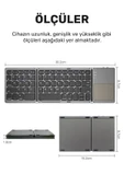 Plentiful Katlanabilir Bluetooth Type-c Klavye Türkçe Q Android / Ios siyah thumbnail 4