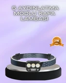 El Hareket Sensörlü LED Kafa Feneri 5 Mod Ayarlanabilir thumbnail 1