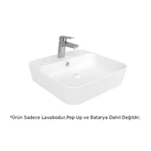 Creavit LP040 LOOP Masa Üstü İnce Lavabo Beyaz 45cm thumbnail 2