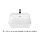 Creavit LP040 LOOP Masa Üstü İnce Lavabo Beyaz 45cm thumbnail 1