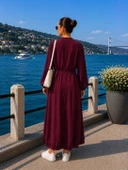 Misswhence Cupra İpek Elbise 39800 BORDO thumbnail 3