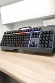 Q Klavye RGB Işıklı Klavye Ve Mouse Seti Kablolu Mouse Hediyeliş thumbnail 3