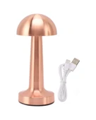 Modern Bronz Masa Lambası 3 Renk LED Dokunmatik Şarjlı Model thumbnail 3