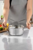 Pro Tri Ply Derin Tencere Çelik 20 cm thumbnail 3